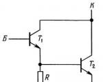 Kompozitný tranzistor (obvod Darlington) Obvod zložený z tranzistora