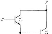 Tranzistor kompozitsiyasi (Darlington sxemasi) tranzistor kompozitsiyasining sxemasi